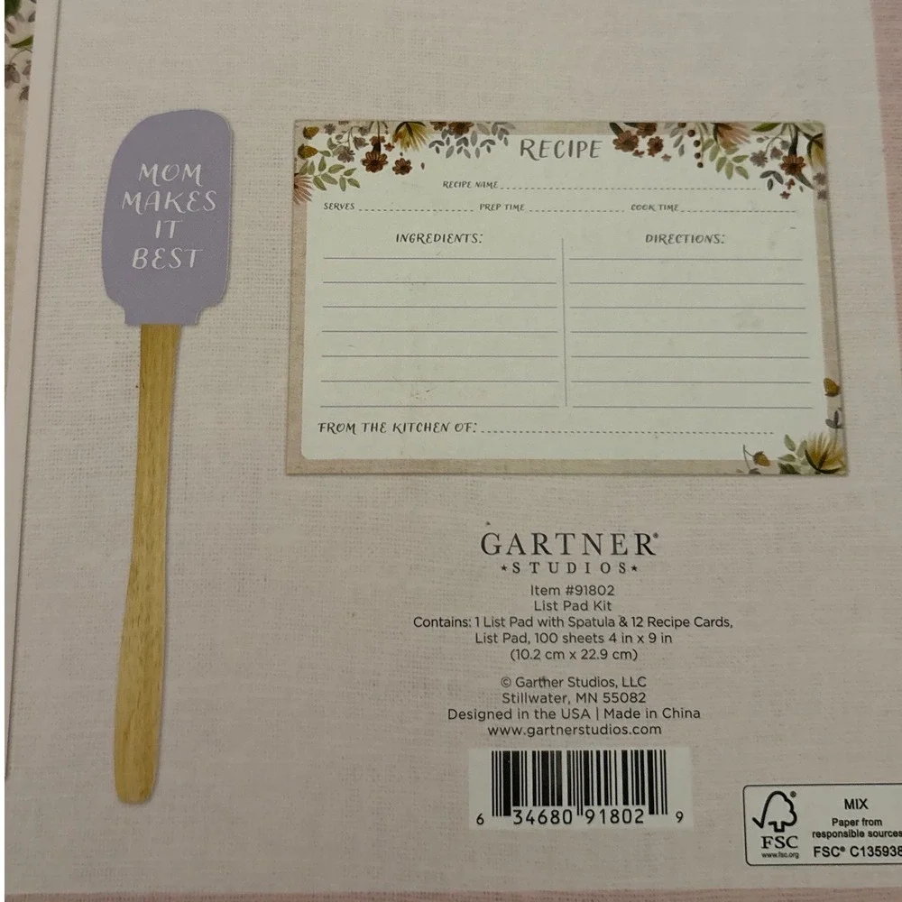 Gartner Studios List Pad Spatula Recipe Card Kit Mom Makes It Best New Mothers‎